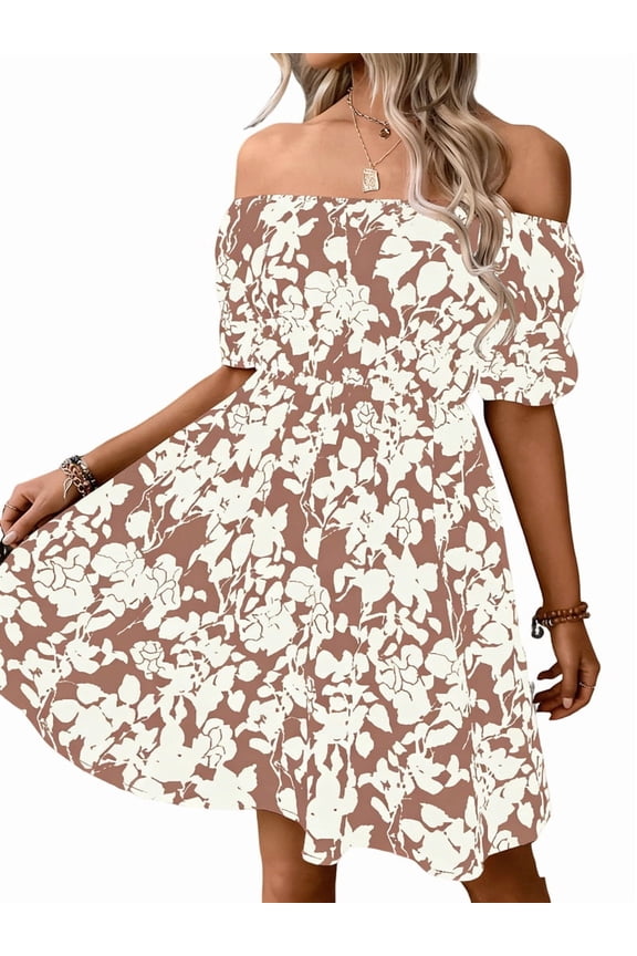 Women'S Tie Back Off Shoulder Wrap Layer Ruffle Short Sleeve Mini Dress Cream White XXL