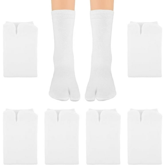 Women'S Tobi Socks 6Pairs Flip Flop Socks Split Toe,Elastic Cuffs,Y-Type Heel,Reinforced Seamless Toe everyday support stocking athletic sport grip vacation wear comfort  socks Solid Casual Calf Sock