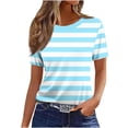 thumbnail image 1 of Women'S Tops 2026 Striped Crew Neck Short Sleeve Work Shirts Dressy Casual Business Blouses, 1 of 4