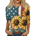 thumbnail image 1 of Women'S Tops, Casual 3/4 Length Sleeve 4Th Of July Collar Pullover Top Red White And Royal Blue T Shirt Women Tops Western For Green Going Out Tops Corset Tops Camisole (M, Navy) ZMTing, 1 of 4