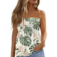 thumbnail image 1 of Women'S Tops, Summer Tube Cute Sexy Off Shoulder Floral Sleeveless Elastic Tunic Smocked Tops Spring For Women 2025 Fleece Sweatshirts Crop Top Animal Print Shacket Tank (S, Light Green) ZMTing, 1 of 4