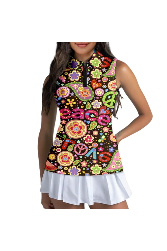 Women'S Tops, Tees & Blouses Lightweight Sleeveless Zip Up Modern Zip Front Pockets Y2K Tops,Multicolour,2XL
