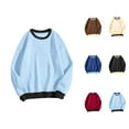 thumbnail image 1 of Women'S Tops Women's Solid Color Sweatshirt Womens Daily Home Outdoor Workout Long Sleeve O Neck T Shirt Top Solid Sweatshirt, 1 of 3