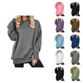 thumbnail image 1 of Women'S Tops Women's Solid Sweatshirt Women's Casual Long Sleeve Hooded Sweatshirt Solid Color Pullover Fashion Hoodie For Daily Wear Comfortable Loungewear, 1 of 7