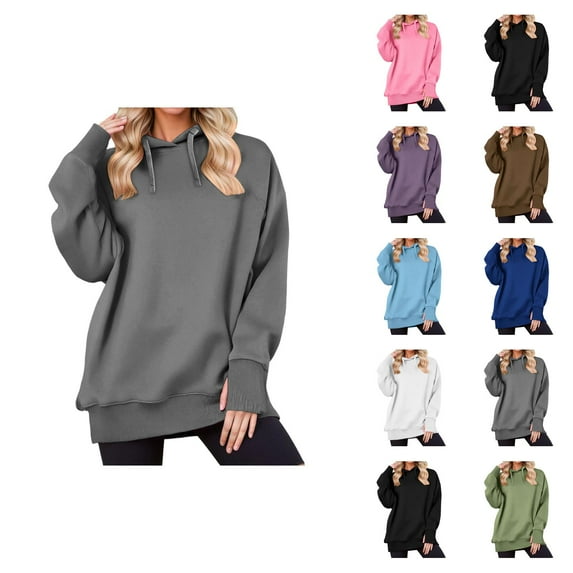 Women'S Tops Women's Solid Sweatshirt Women's Casual Long Sleeve Hooded Sweatshirt Solid Color Pullover Fashion Hoodie For Daily Wear Comfortable Loungewear