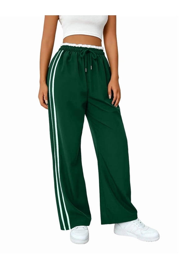 Women'S Track Pants Loose Straight Leg Jogging Sweatpants Warm-Up Sports Green XL