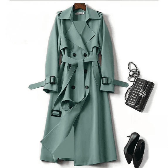 Women'S Trench Coat Mid Long Length 2025 New Arrival Oversize Petite Friendly Popular Style Knee Length Overcoat Trench Coat Women