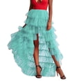 thumbnail image 1 of Women'S Tulle Skirts High Waist Layered Mesh Ruffles Polka Dot A Line Floral Embroidered Skirt Flowy Spring Travel Wedding Fairy Tutu Pleated Dailywear Spring Office Skirts, 1 of 6