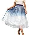 thumbnail image 1 of Women'S Tulle Skirts High Waist Layered Mesh Ruffles Polka Dot A Line Floral Embroidered Skirt Flowy Spring Travel Wedding Fairy Tutu Pleated Dailywear Elegant Casual Skirt, 1 of 5