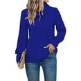 thumbnail image 1 of Women'S - Tunic Sweaters Long Sleeve Ribbed Knit Comfy Loose Casual Fall Sweater Blue S, 1 of 7