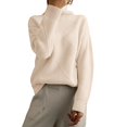 thumbnail image 1 of Women'S Turtle Neck Sweater Fall Winter Long Sleeve Chunky Knitted Trendy Pullover Tops Color M, 1 of 9