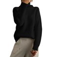 thumbnail image 1 of Women'S Turtle Neck Sweater Fall Winter Long Sleeve Chunky Knitted Trendy Pullover Tops, 1 of 9