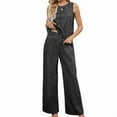 thumbnail image 1 of Women's Two Piece Denim Suits Sleeveless, Wide Leg Jeans & Pants, Outerwear Vests (Women's), 1 of 9