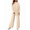 thumbnail image 1 of Women'S Two Piece Lounge Sets Matching Long Sleeve Shirts Wide Leg Pants Tracksuits Fall Clothes  L, 1 of 8