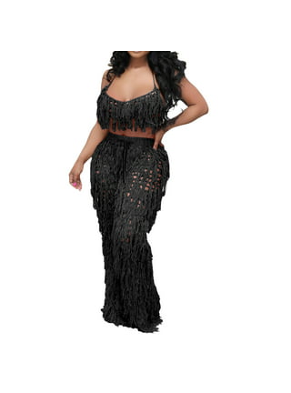 Final Sale Plus Size 2-Piece Crop Top and Palazzo Pant Set in Rust & N