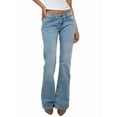 thumbnail image 1 of Women'S Ultra-Low Flare Stretch Jeans Light Blue S, 1 of 7