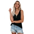 thumbnail image 1 of Women'S V-Neck Camisole Slim Fit Versatile Solid Color Sleeveless Base Knit Top Black XXL, 1 of 7
