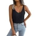 thumbnail image 1 of Women'S V Neck Knit Tank Tops 2025 Summer Casual Sleeveless Shirts Sweater Vest Black S, 1 of 9