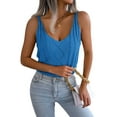 thumbnail image 1 of Women'S V Neck Knit Tank Tops 2025 Summer Casual Sleeveless Shirts Sweater Vest Blue S, 1 of 9