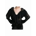 thumbnail image 1 of Women'S V-Neck Ruffle Trendy Autumn Fashion Long Sleeve Blouse Dressy Casual Outfits Tops Black L, 1 of 7