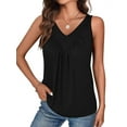 thumbnail image 1 of Women'S V-Neck Sleeveless Vest Black XXL, 1 of 4
