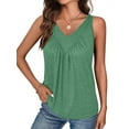 thumbnail image 1 of Women'S V-Neck Sleeveless Vest Green S, 1 of 4