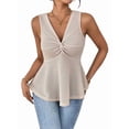 thumbnail image 1 of Women'S V Neck Twist Front Summer Going Out Crop Tops  S, 1 of 8