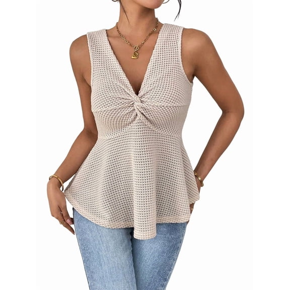 Women'S V Neck Twist Front Summer Going Out Crop Tops S