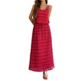 thumbnail image 1 of Women'S Vacation Casual Style Sling Seaside Long Skirt Going Out Set 2 Piece Outfits Red XL, 1 of 7