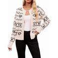 thumbnail image 1 of Women'S Valentine'S Day Love Heart Cardigan Cute Soft Open Front Knit Sweater Black Color M, 1 of 6