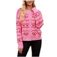 thumbnail image 1 of Women'S Valentine'S Day Love Heart Cardigan Cute Soft Open Front Knit Sweater Rose Red S, 1 of 10