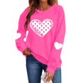 thumbnail image 1 of Women'S Valentines Sweatshirts Love Heart Graphic Long Sleeve Shirts Casual Crew Neck Pullovers Plus Size Tops, 1 of 9