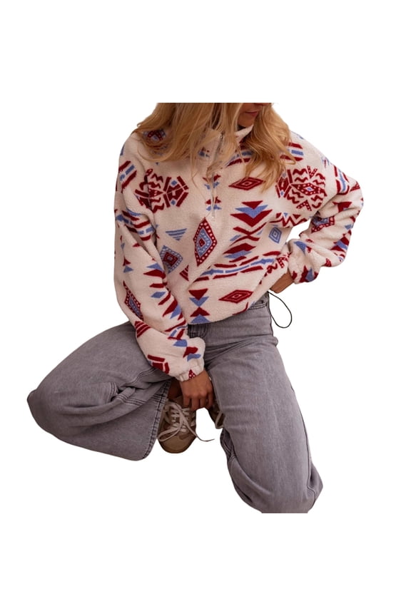 Women'S Vintage Floral Print Quilted Puffer Jacket Open Front Winter Coat Padded Down Outerwear with Pockets Red XL