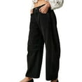 thumbnail image 1 of Women'S Vintage Low Waist Stretchy Boyfriend Wide Leg Jeans Butt Lifting Baggy Denim Pants Black L, 1 of 5