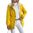 thumbnail image 1 of Women'S Warm Winter Coat Thicken Fleece Lined Parka Plus Size Jacket with Hood Yellow XL, 1 of 9