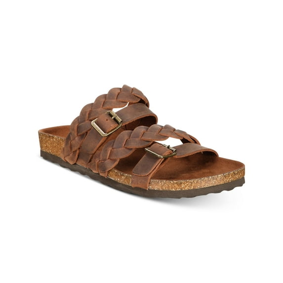 White Mountain Women's Holland Slide Sandals with Adjustable Buckle
