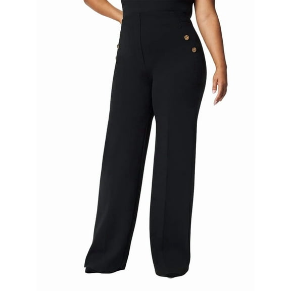 Women'S Wide Leg Dress Pants High Waisted Stretch Work Pants Office Business Casual Slacks Pockets Black XXXL