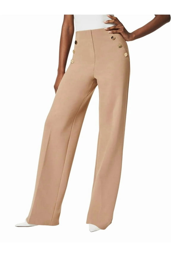 Women'S Wide Leg Dress Pants High Waisted Stretch Work Pants Office Business Casual Slacks Pockets Light Brown S