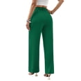thumbnail image 1 of Women'S Wide Leg Dress Pants High Waisted Trousers Business Casual Slacks Button Palazzo Pant Green M, 1 of 8