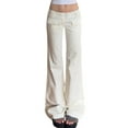 thumbnail image 1 of Women'S Wide Leg Jeans Low Waist Causal Straight Leg Business Cargo Pants White S, 1 of 7