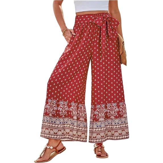 Women'S Wide Leg Palazzo Pants Elastic High Waisted Casual Flowy Beach Pants with Pockets Blush Color XXXL