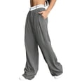 thumbnail image 1 of Women'S Wide Leg Pants Casual High Waisted Trousers Long Straight Suit Pant Gray XL, 1 of 9