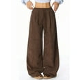 thumbnail image 1 of Women'S Wide Leg Pants Corduroy High Waist Palazzo Pants Comfy Baggy Trousers Coffee M, 1 of 9