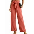 thumbnail image 1 of Women'S Wide Leg Pants with Pockets High Waist Adjustable Knot Loose Casual Trousers Business Work Pants Red XXL, 1 of 6