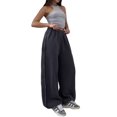 thumbnail image 1 of Women'S Wide Leg Sweatpants Baggy Straight Leg Sweat Pants with Pockets Dark Gray XL, 1 of 9