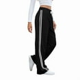 thumbnail image 1 of Women'S Wide Leg Sweatpants Casual High Waisted Straight Sweat Pants Drawstring Joggers with Pockets Black XL, 1 of 7