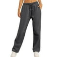 thumbnail image 1 of Women'S Wide Leg Sweatpants High Waisted Baggy Interior Drawstring Sweatpants Straight Leg Sweat Pants Dark Gray S, 1 of 7