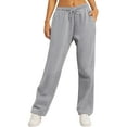 thumbnail image 1 of Women'S Wide Leg Sweatpants High Waisted Baggy Interior Drawstring Sweatpants Straight Leg Sweat Pants Light Gray L, 1 of 9