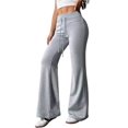 thumbnail image 1 of Women'S Wide Waistband Sweatpants Trendy Baggy High Waisted Casual Trousers Flare Leg Pant Light Gray XL, 1 of 7