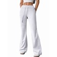 thumbnail image 1 of Women'S Wide Waistband Sweatpants Trendy Baggy High Waisted Casual Trousers Flare Leg Pant White L, 1 of 7